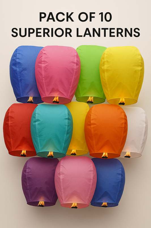 Superior Premium Sky Lanterns (Pack of 10 Lanterns)