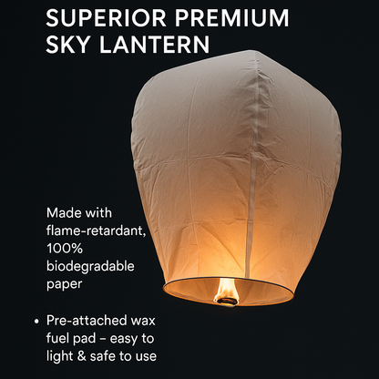 Superior Premium Sky Lanterns (Pack of 5 Lanterns)