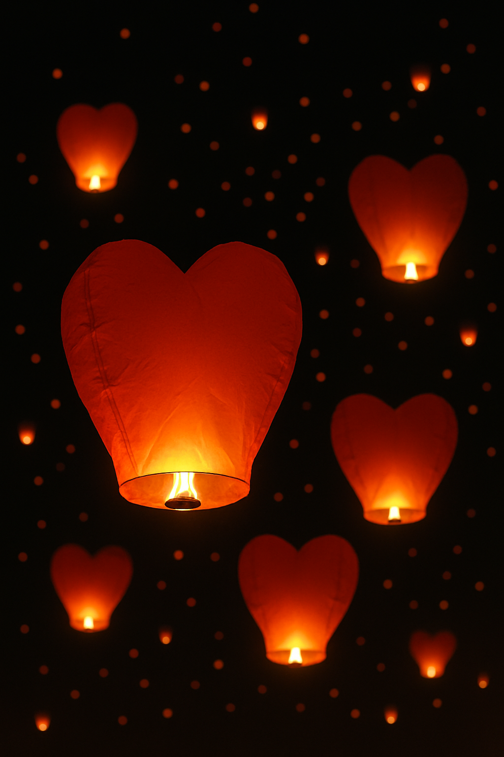 Heart Shaped Premium Sky Lanterns (Pack oof 5)
